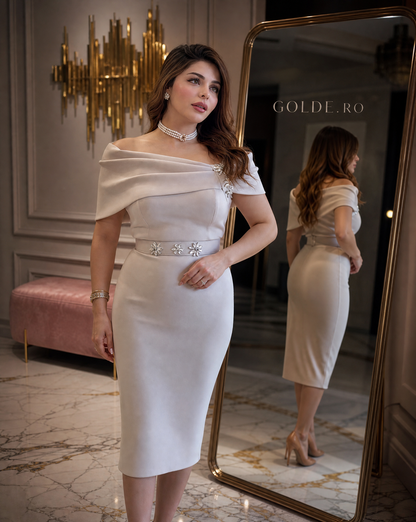 Rochie bodycon bej GOLDE - vedere laterala