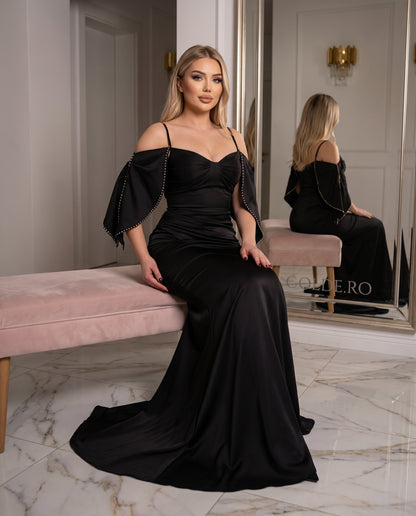 Rochie de seara neagra GOLDE - asezata