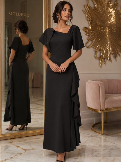 Rochie Lungă Elegantă Neagră Noir Éclipse