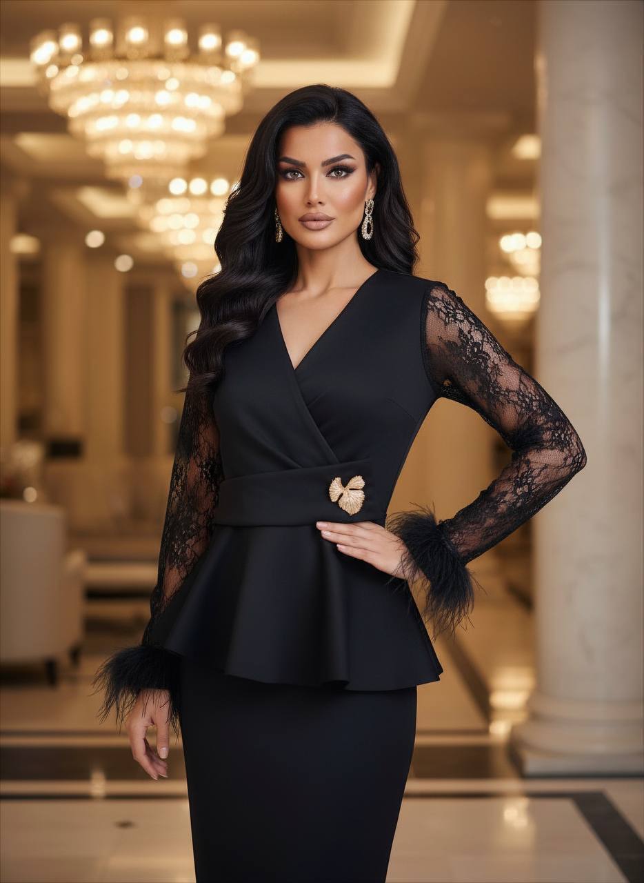 Peplum Noir Dress